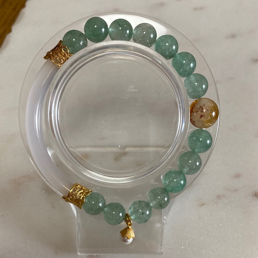 Agate Bangle & Green Stone Citrine Bracelet | Crystal Hybrid Luxe ✨